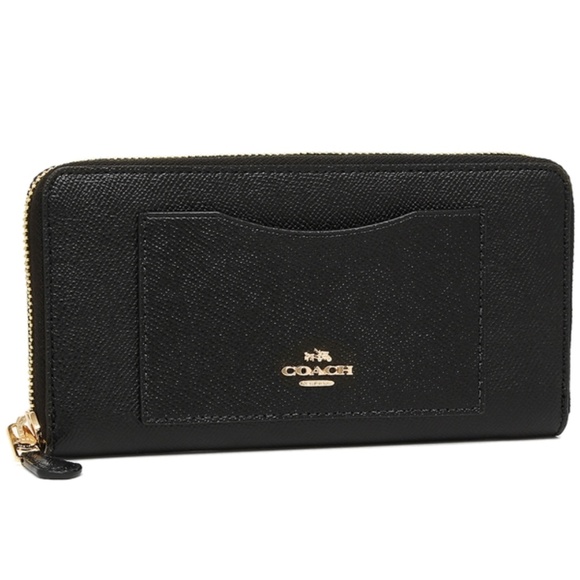 Coach women's patent crossgrain leather accordion zip wallet shop